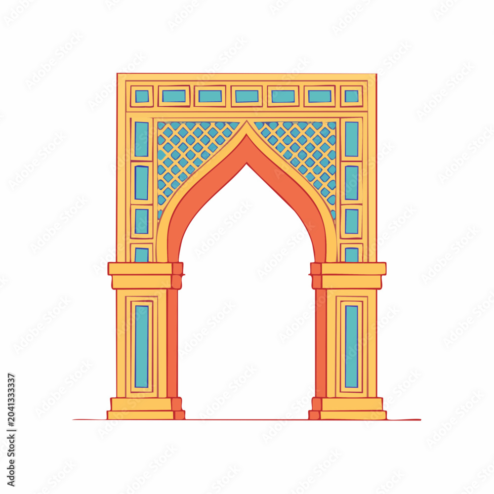 Fototapeta premium Ornate Archway with Geometric Patterns