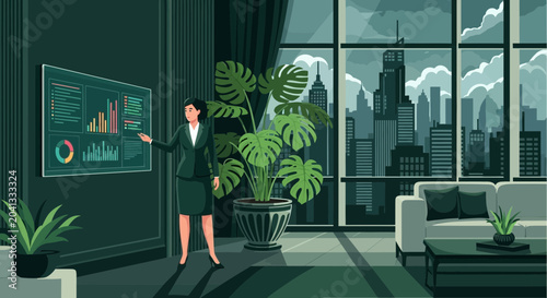 Professional Presenting Business Analytics in Office