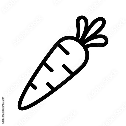 Simple Outline Handdrawn Stylized Carrot Root Vegetable Icon