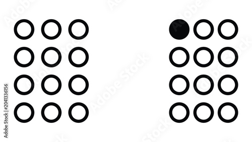 Fotografía Individuality icon set in outline and solid glyph style vector