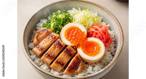 Healthy breakfast bowl with salmon and avocado.