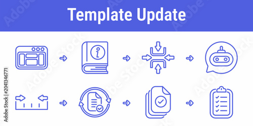 Tableau sur toile Prompt template update workflow icons with layout review context guide constrain