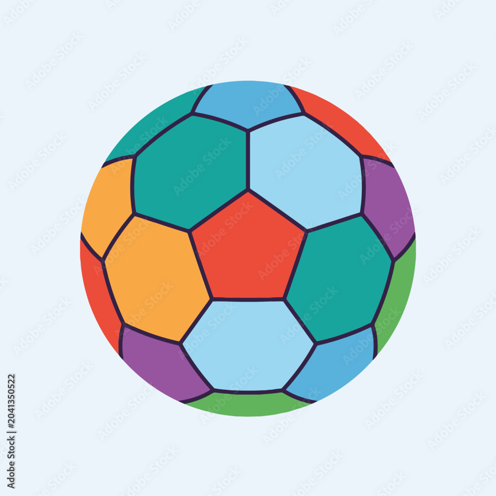 Fototapeta premium A colorful soccer ball illustration on a light background