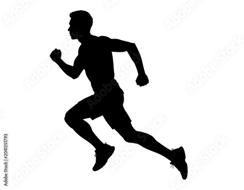 Man Running Silhouette in Motion.