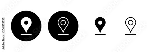 Foto Maps and pin icon logo design