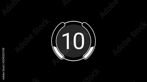 15 Second Digital Countdown Timer with Fluid Bar Wipe Circle Element