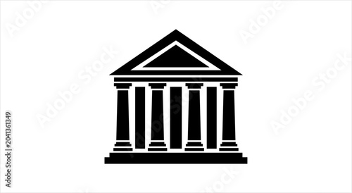Foto Classical Greek Architecture Building Facade with Columns.