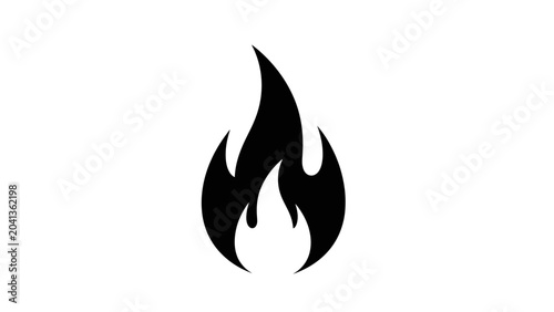 Fotografija Black flame icon graphic symbol.
