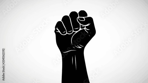 Quadro su tela Black raised fist of protest.