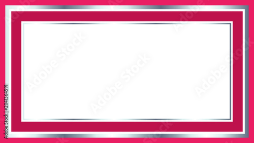 Vibrant Magenta and Metallic Silver Frame with White Center for Modern Graphic Design Concepts