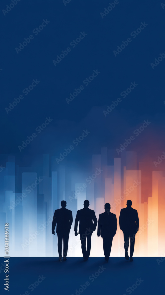 Fototapeta premium Tech layoffs market impact business silhouette