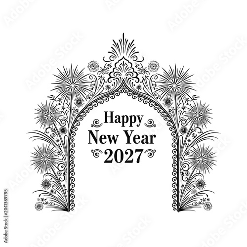 New Year Celebration Arch Decoration.