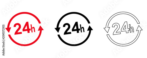 Foto 24 Hours Customer Service Support Vector Icon for Non-Stop Assistance, Business