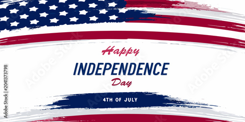 Foto american flag independence day greeting on white background