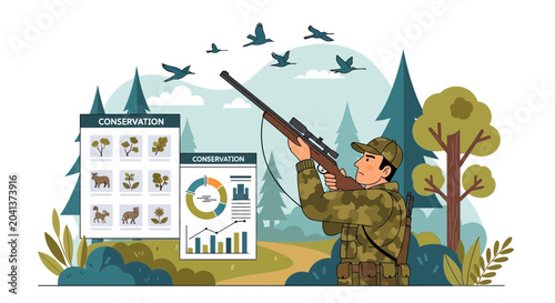 Hunter Engaged in Wildlife Conservation Efforts