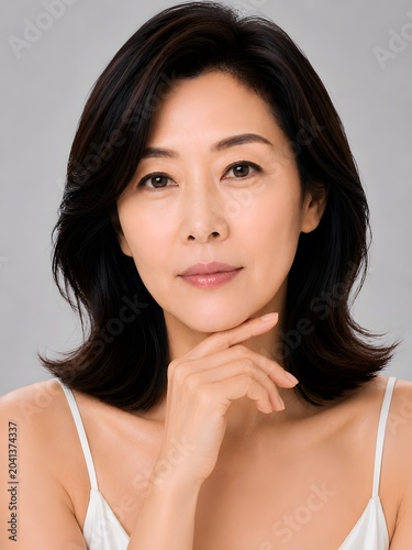 자연스러운 미소의 중장년 여성 포트레이트 Generating AI