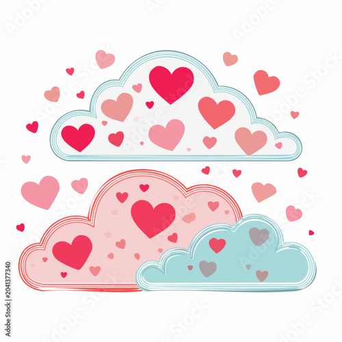 Clouds filled with hearts