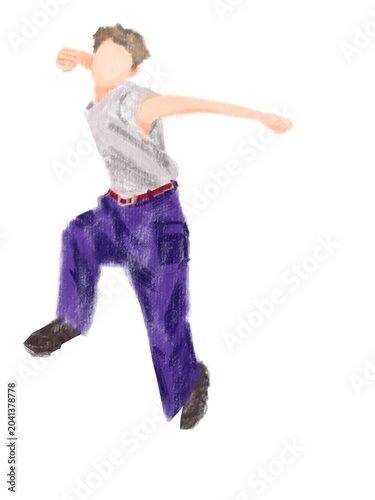 パフォーマンスする男性アイドルダンスイラスト