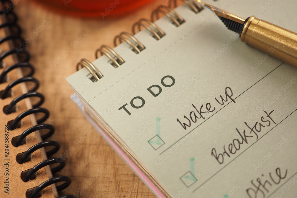 Fototapeta premium To do list with tasks for morning routine and work