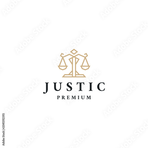 Law firm logo design template flat vector