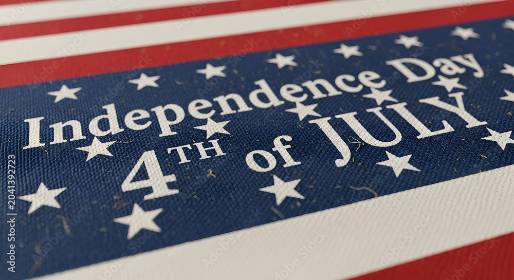 Fototapeta premium American Independence Day Banner: Patriotic Stars and Stripes