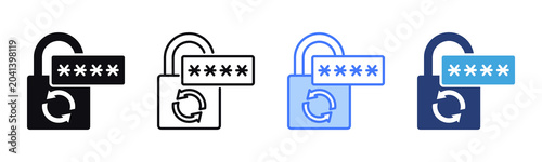 Password Reset icon sheet multiple style collection