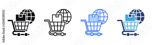 Ecommerce icon sheet multiple style collection