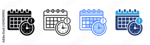Deadline Tracking icon sheet multiple style collection