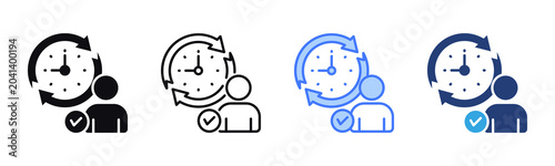 Foto Flexible Working Hours icon sheet multiple style collection