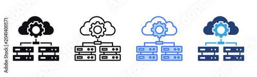 It Infrastructure icon sheet multiple style collection