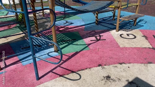 Abstract Playground Shadows on Colorful Surface