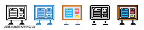 Foto Bulletin Board multiple style icons set design vector illustration