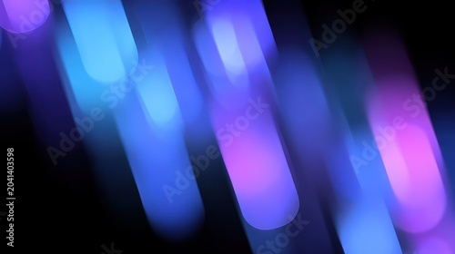 Abstract vibrant light streaks in blue and purple tones create a dynamic mood.