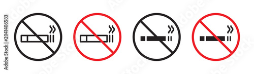 No smoking cigarette sign in flat style. Basic vector symbol illustration