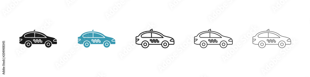 Fototapeta premium Taxi icon in flat style. Basic vector symbol illustration