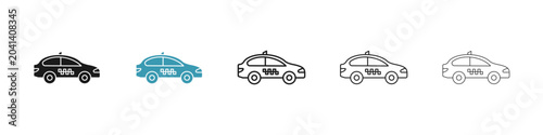 Photos Taxi icon in flat style. Basic vector symbol illustration