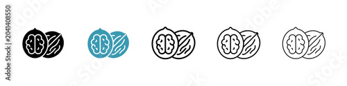 Walnut icon in flat style. Basic vector symbol illustration