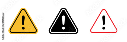 Bild auf Leinwand Warning attention sign in flat style