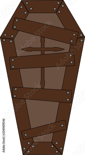 old wooden coffin Halloween clipart SVG