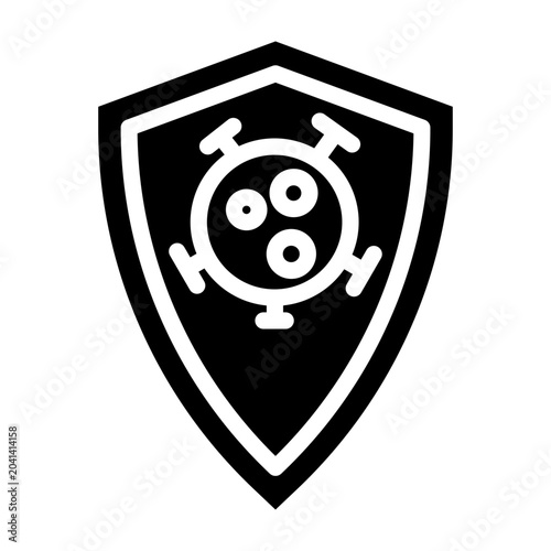 Safety Shield Virus Vector Glyph Icon Design