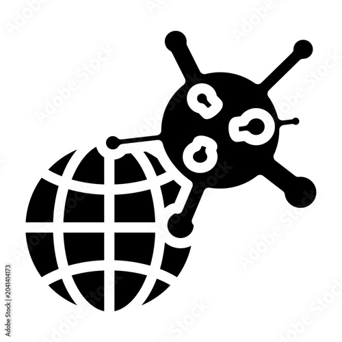 World Virus Vector Glyph Icon Design