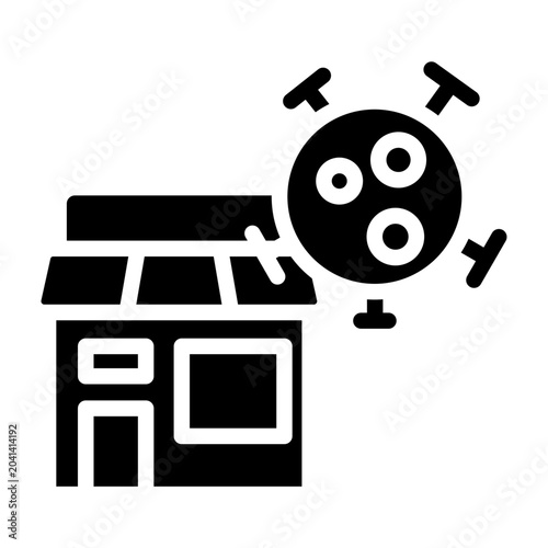 Grocery Store Risk Vector Glyph Icon Design
