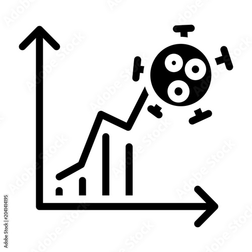 Infection Graph Vector Glyph Icon Design