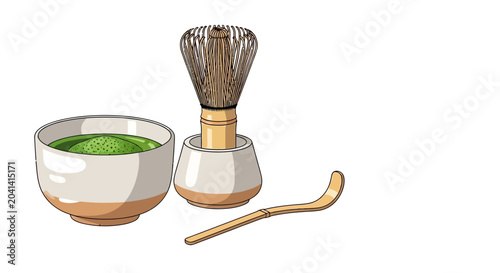 Traditional Japanese Matcha Tea Set.