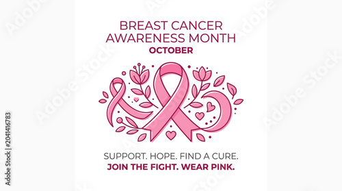 Foto Breast Cancer Awareness Month Promotion with Flowers