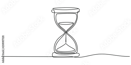 Continuous single line drawing of an hourglass
