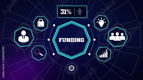 Funding round presentation graphics ideal for venture capital acquisition pitches startup community explainers and corporate growth video ads