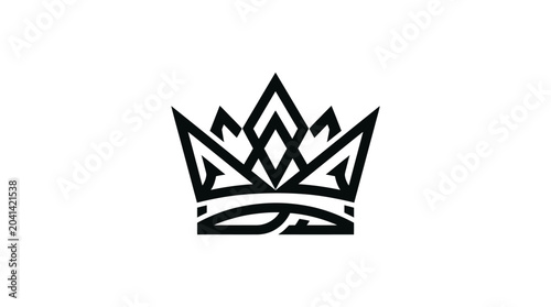 Foto Black Crown Icon Symbol Design.