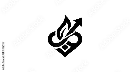 Black and white abstract symbol logo.