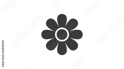 Simple Black Flower Icon Design.